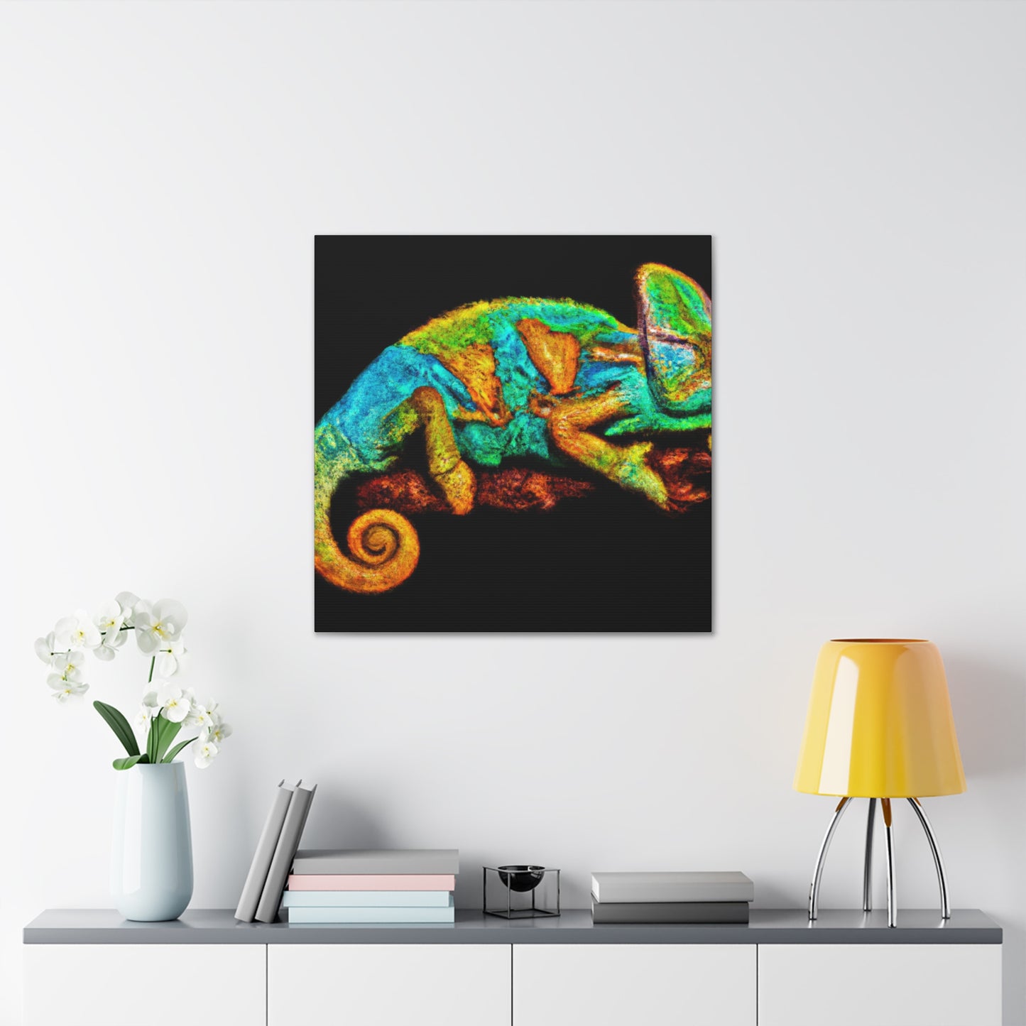 "Veiled Chameleon Reflection." - Canvas