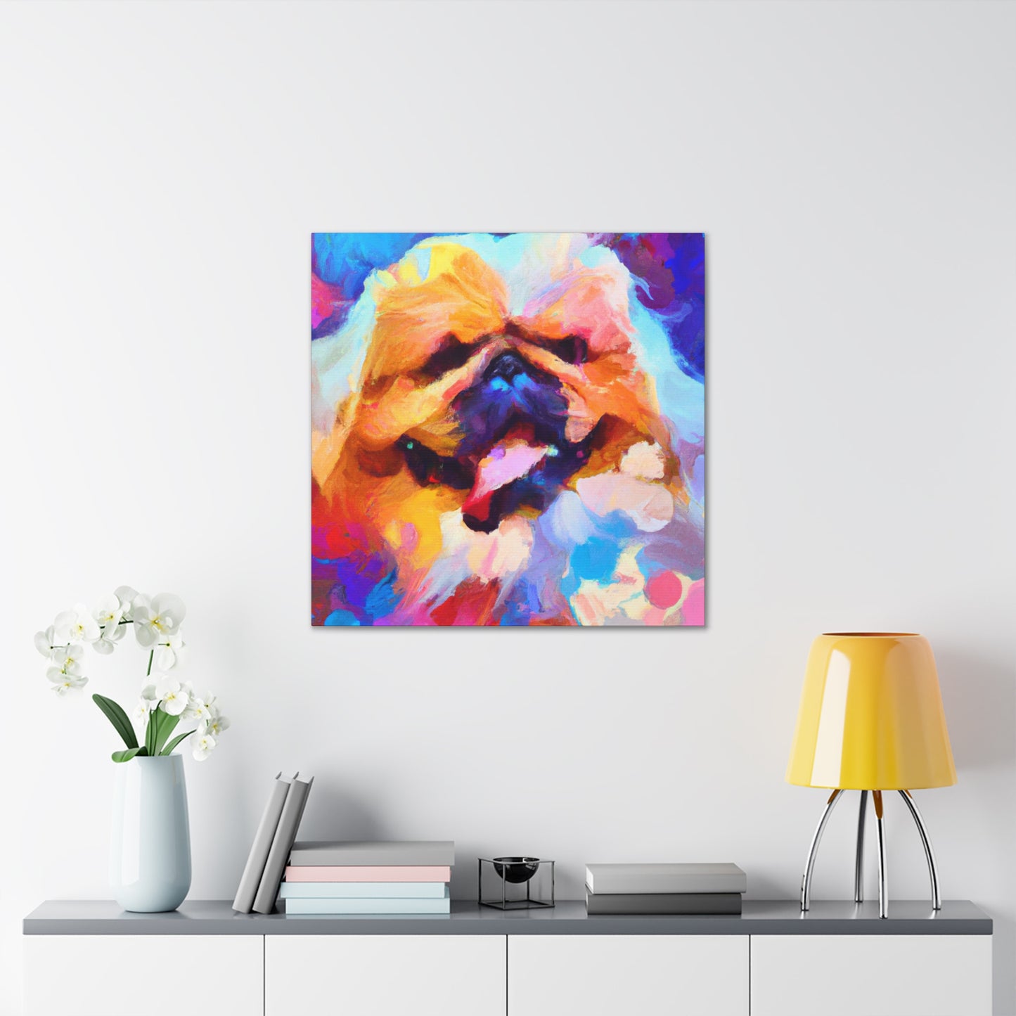 "Pekingese Playful Pose" - Canvas