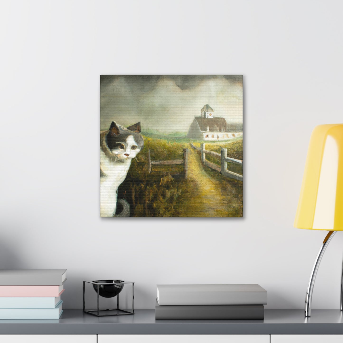 Sleeping Barn Cat Dreaming - Canvas