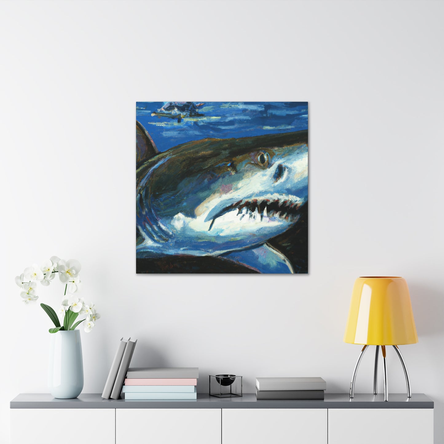 "Shark's Silent Peril" - Canvas