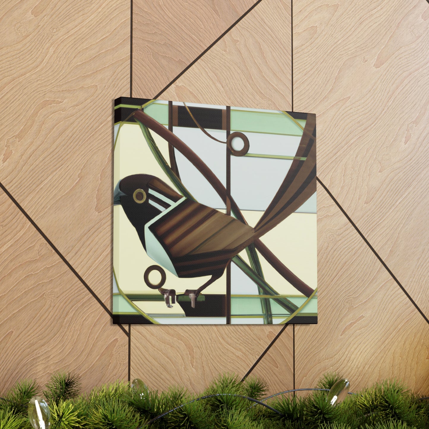 "Song Sparrow in Deco" - Canvas