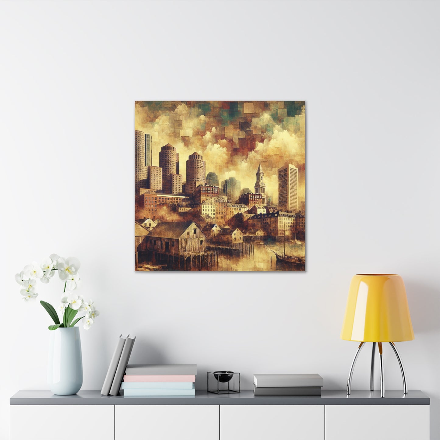 "Boston: Gilded Serenity Awakens" - Canvas