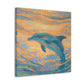 "Dancing Dolphins in Color" - Canvas