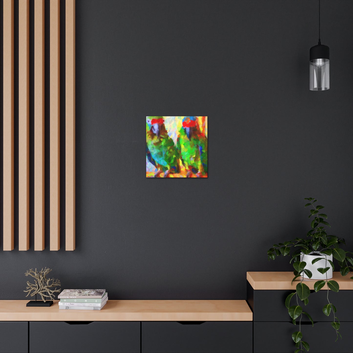 "Senegal Parrots in Bloom" - Canvas