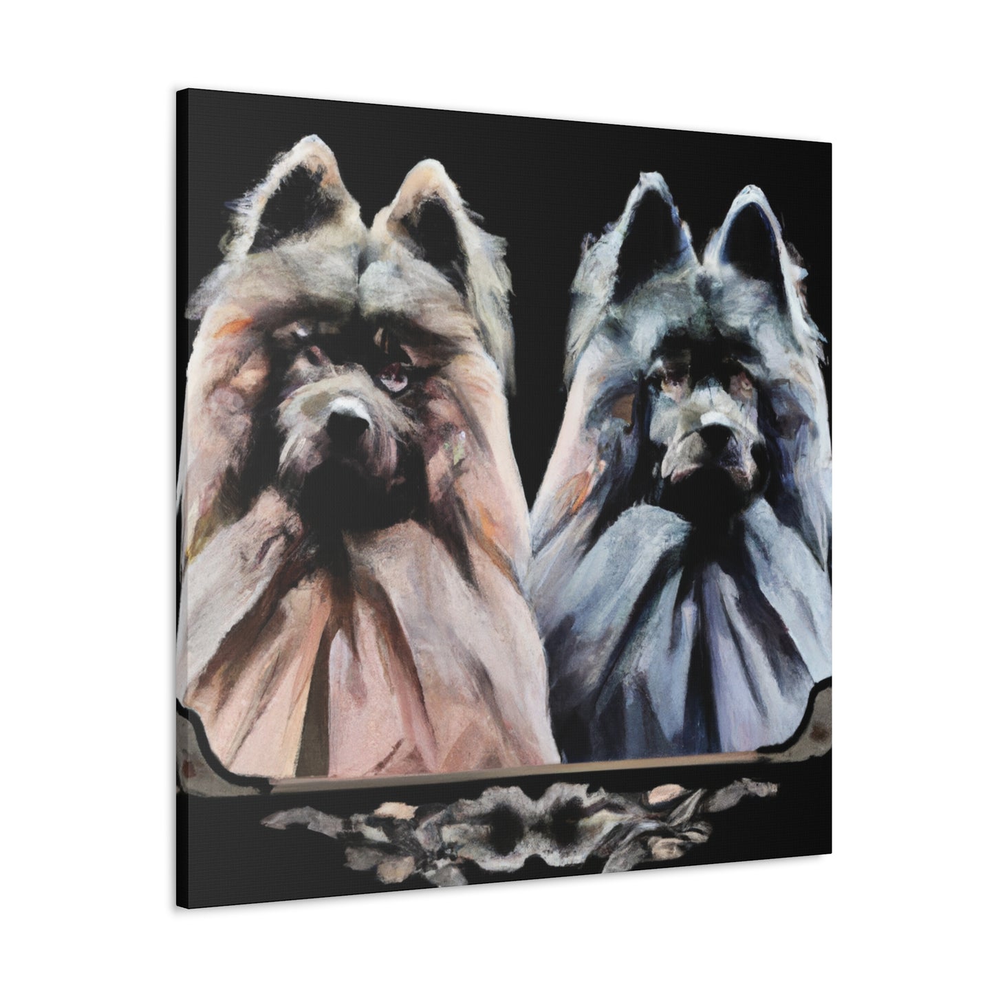 "Keeshond in Bloom" - Canvas