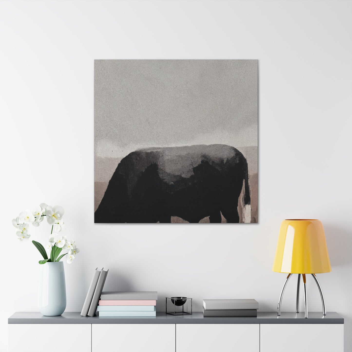 "Black Angus Contemplation." - Canvas