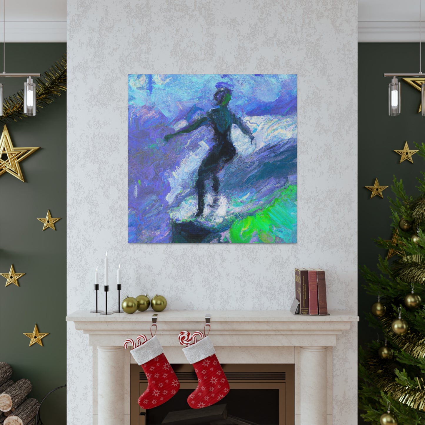 Surfers on Wave Crest - Canvas