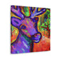 "Reindeer in Fauvist Fire" - Canvas