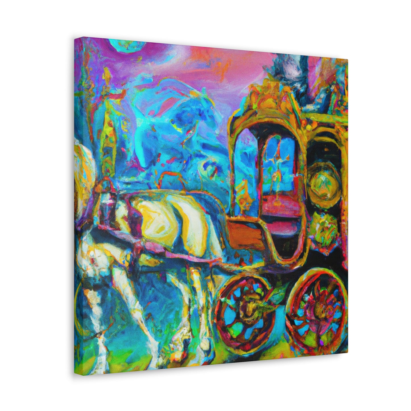 "Carriage With Reining Horse" - Canvas