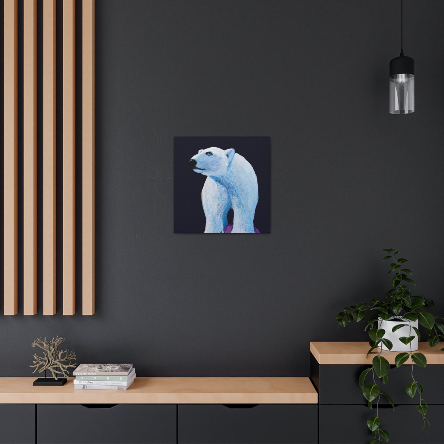 "Polar Bear in Snow" - Canvas