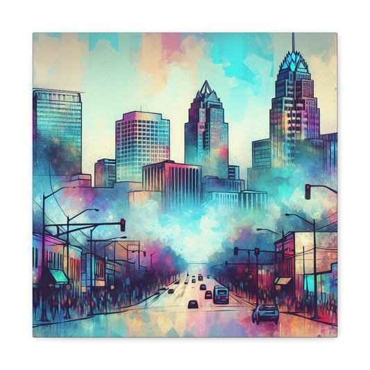 "Vibrant Raleigh Mosaic" - Canvas