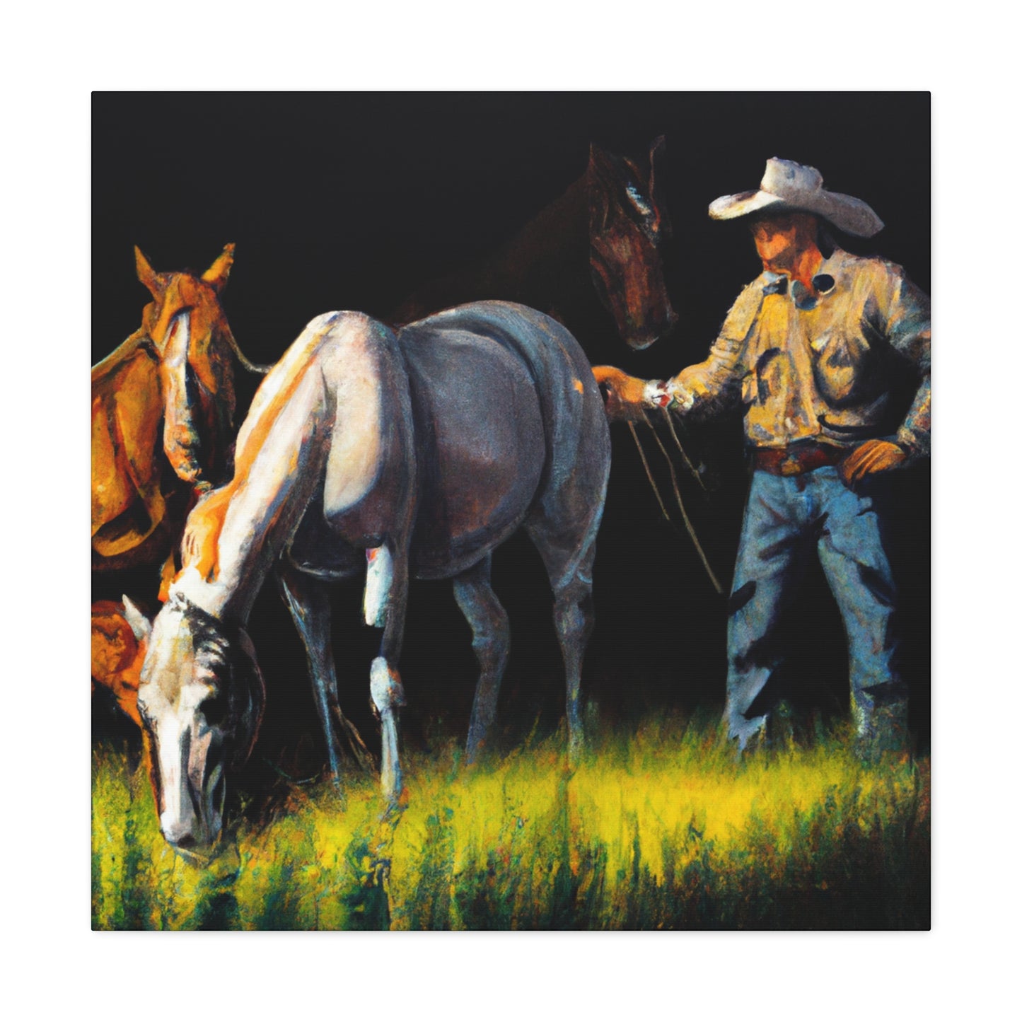 "Horses in Repose" - Canvas