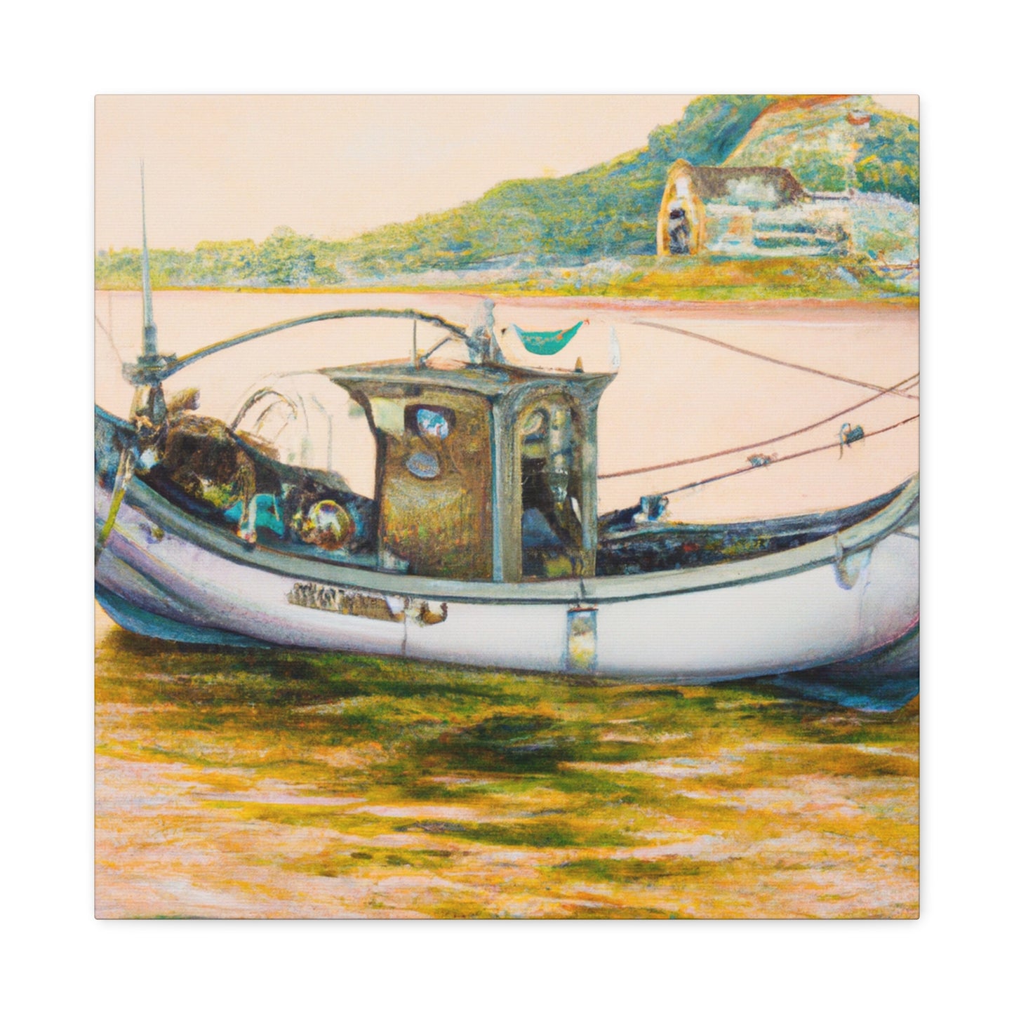 Fishing at Sea Reflected - Canvas