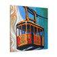 "Cable Car Sunset Scene" - Canvas