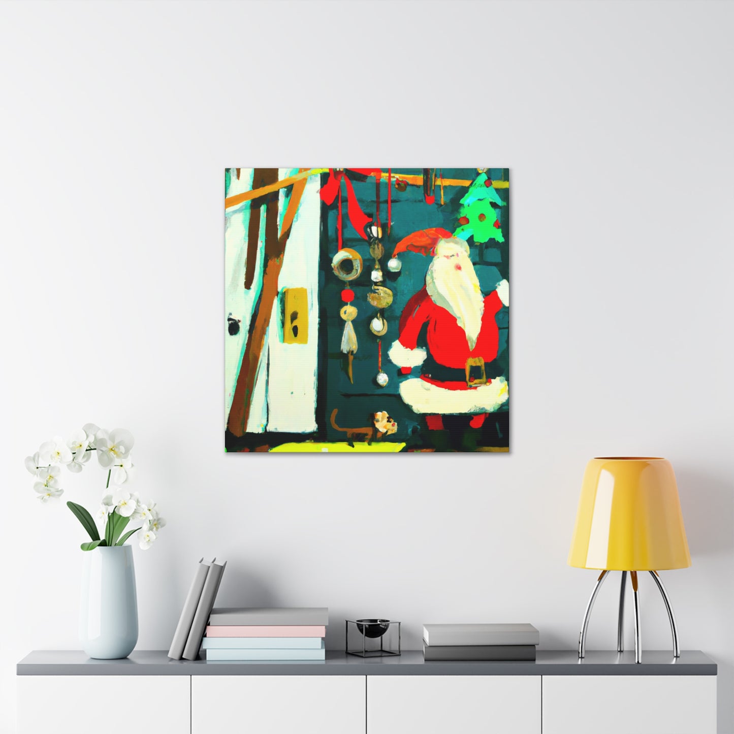 Santa's Wintry Workshop - Canvas