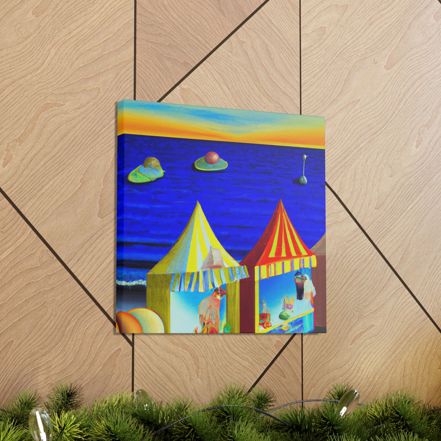 "Beach Shops Dreamscape" - Canvas