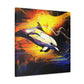 Dolphins in Moonlight - Canvas