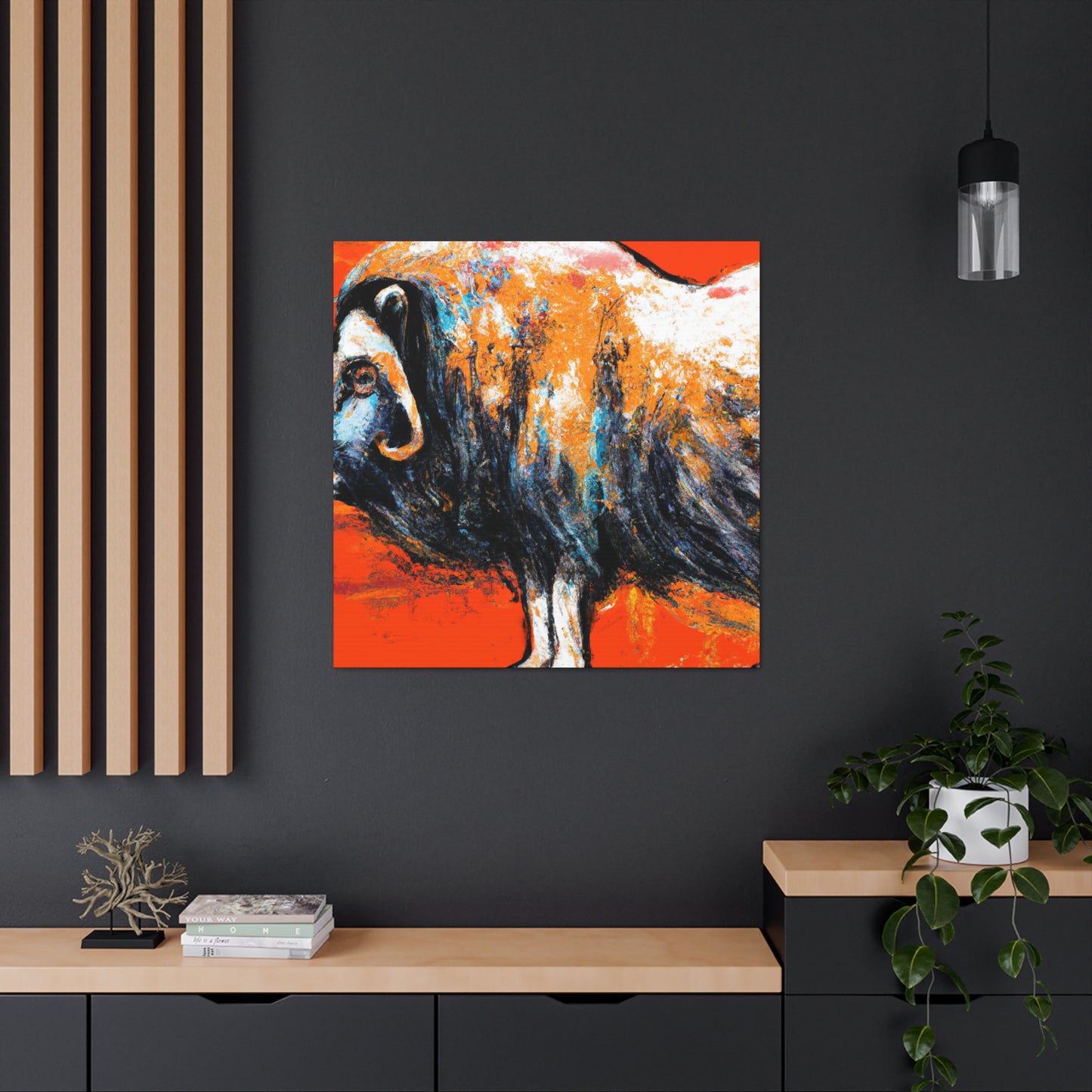 Musk Ox Epic Struggle - Canvas