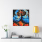 "Lovebirds in Moonlit Nocturne - Canvas