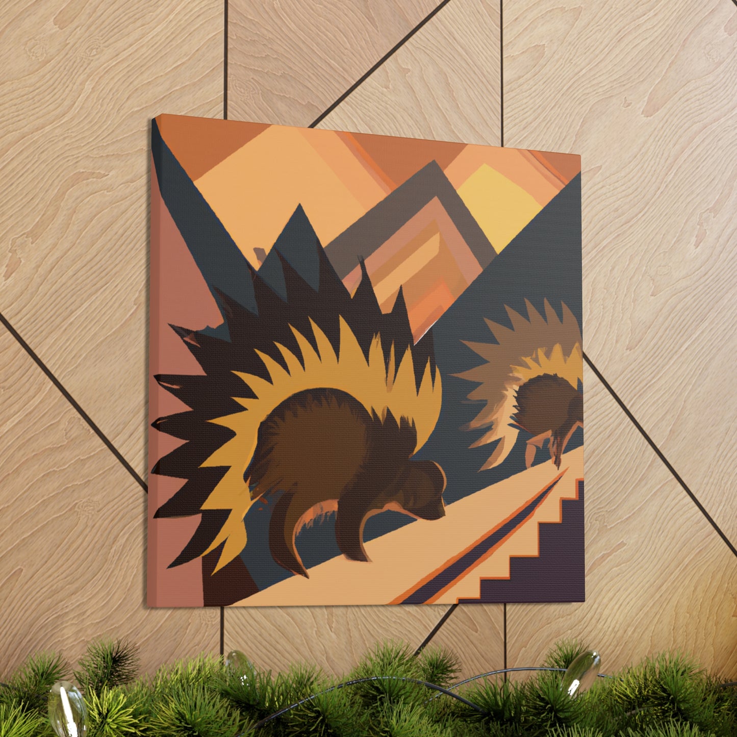 Porcupine in Art Deco - Canvas