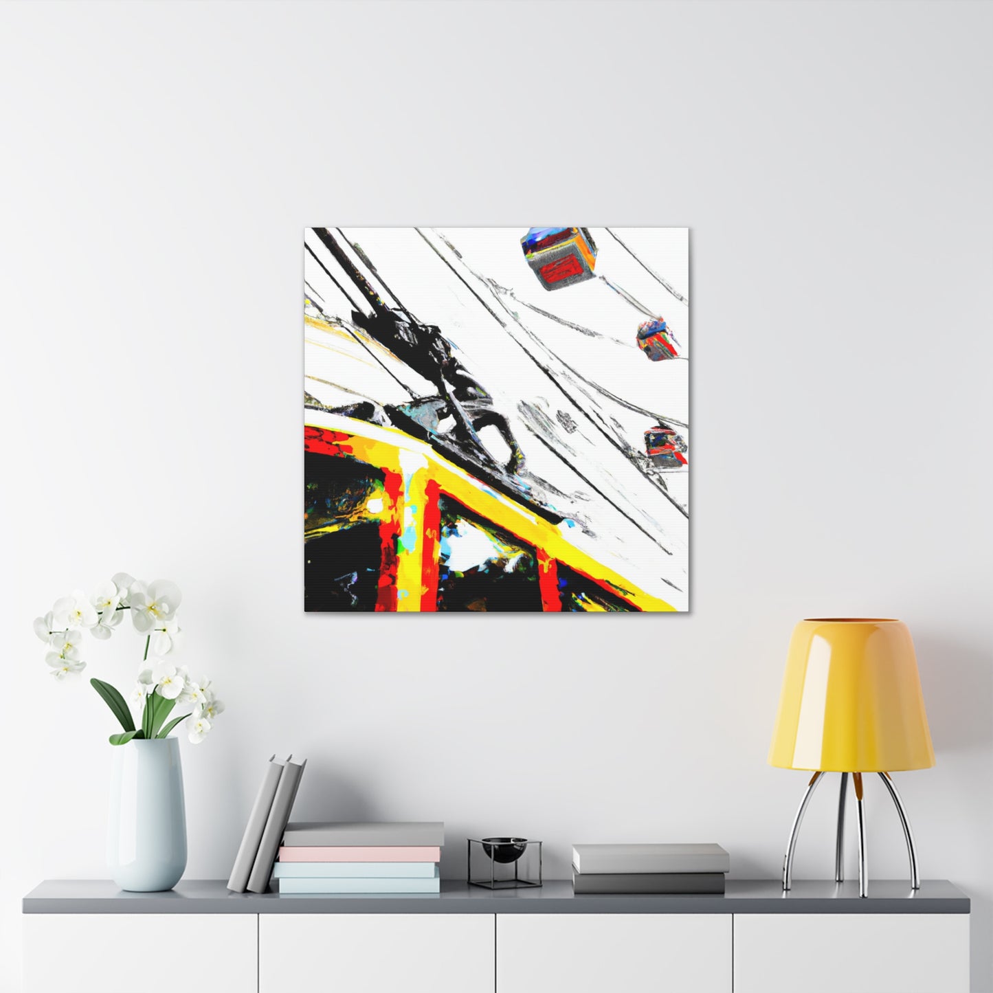 City Cable Car Scene - Canvas