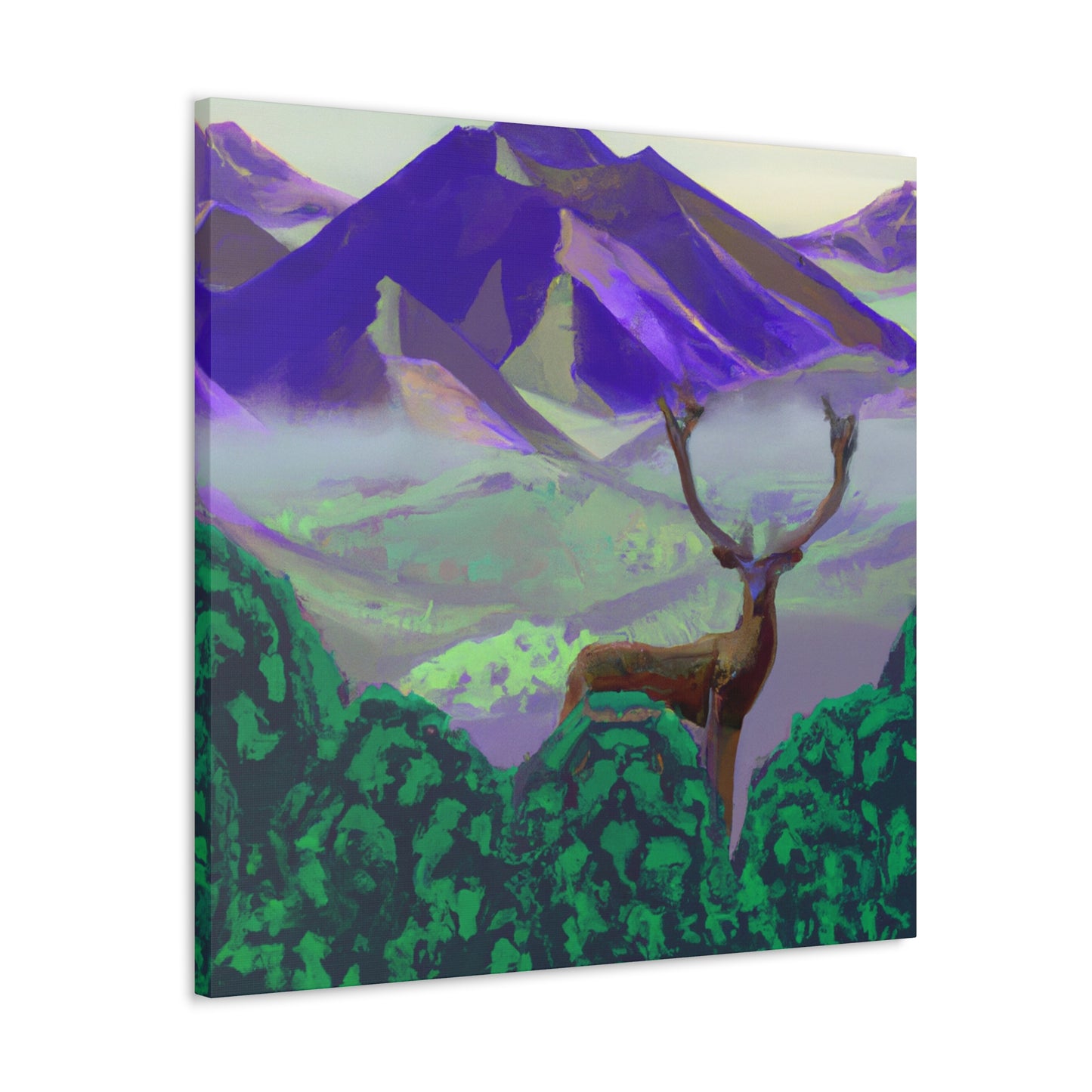 Deer in the Mist - Canvas