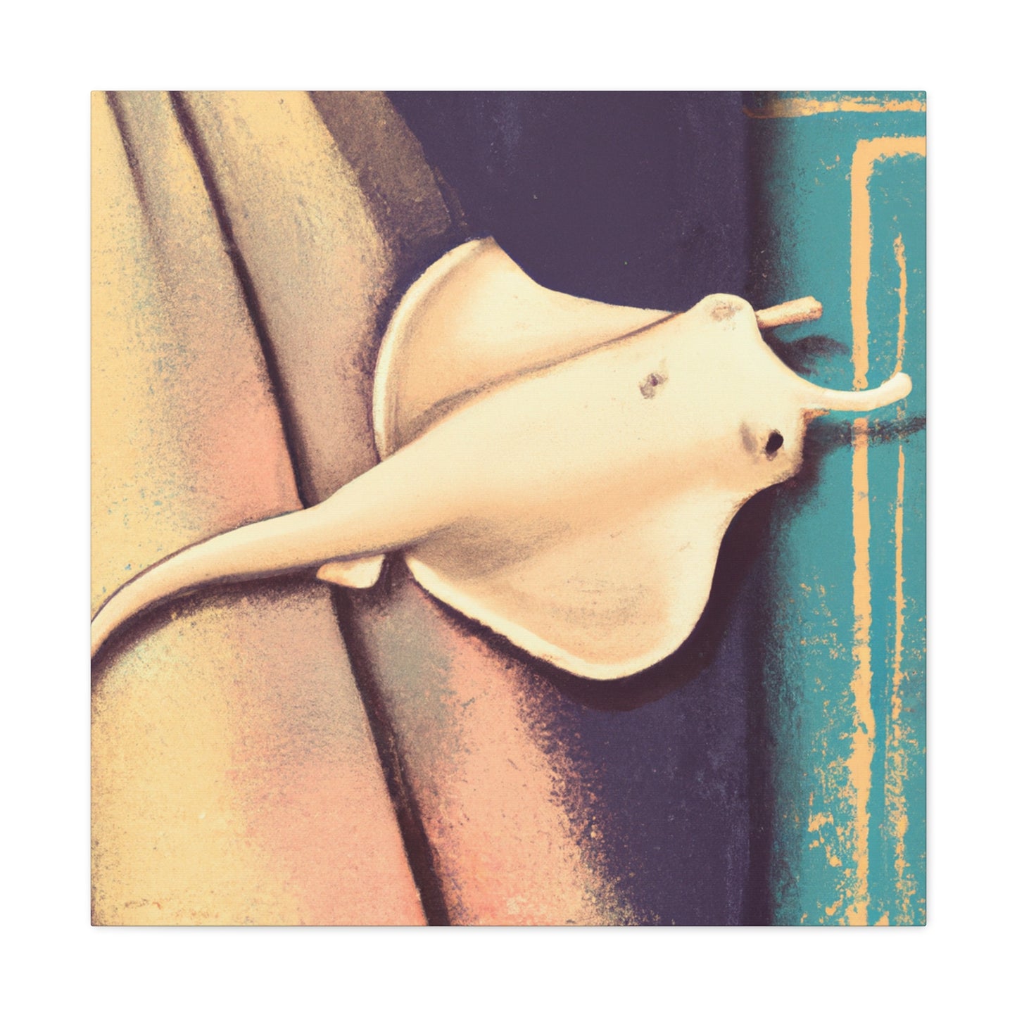 "Stingray On Cobblestone". - Canvas