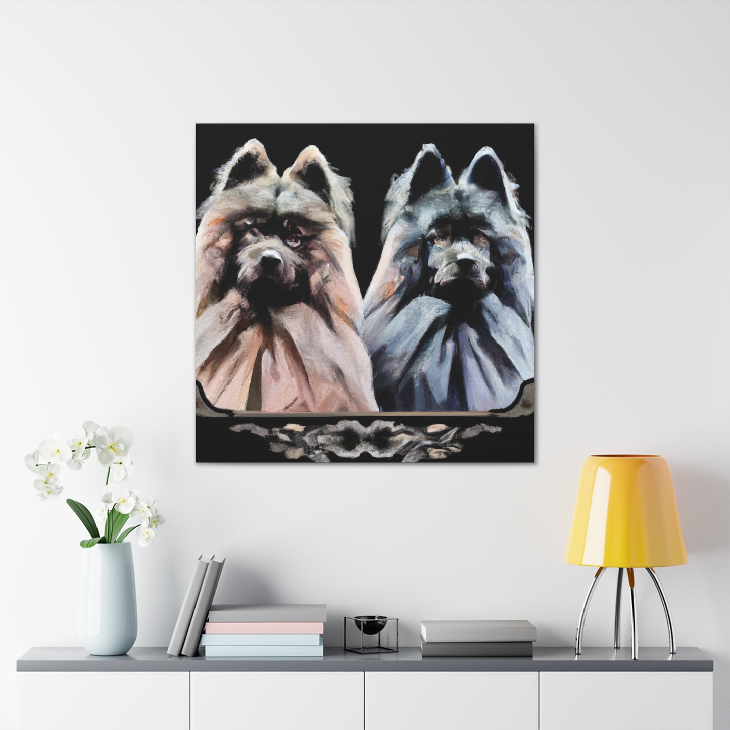 "Keeshond in Bloom" - Canvas