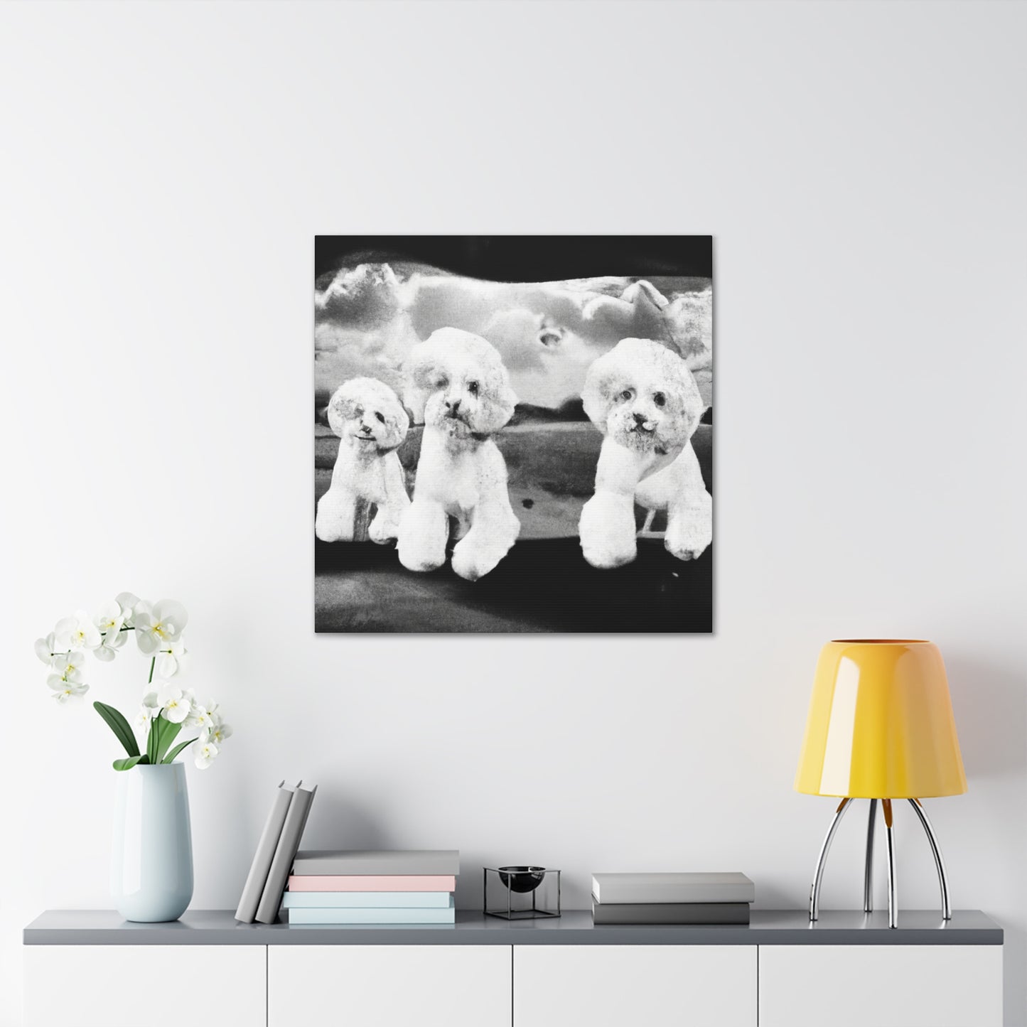 "Dancing Bichon Dreamscape" - Canvas