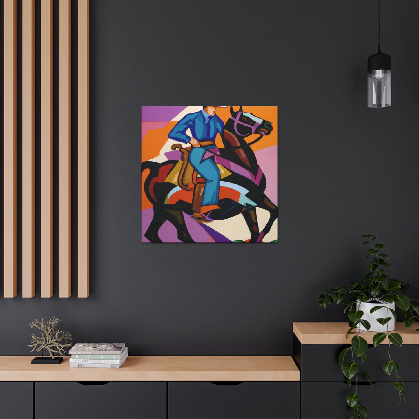 "Cowboy's Bold Tumble" - Canvas