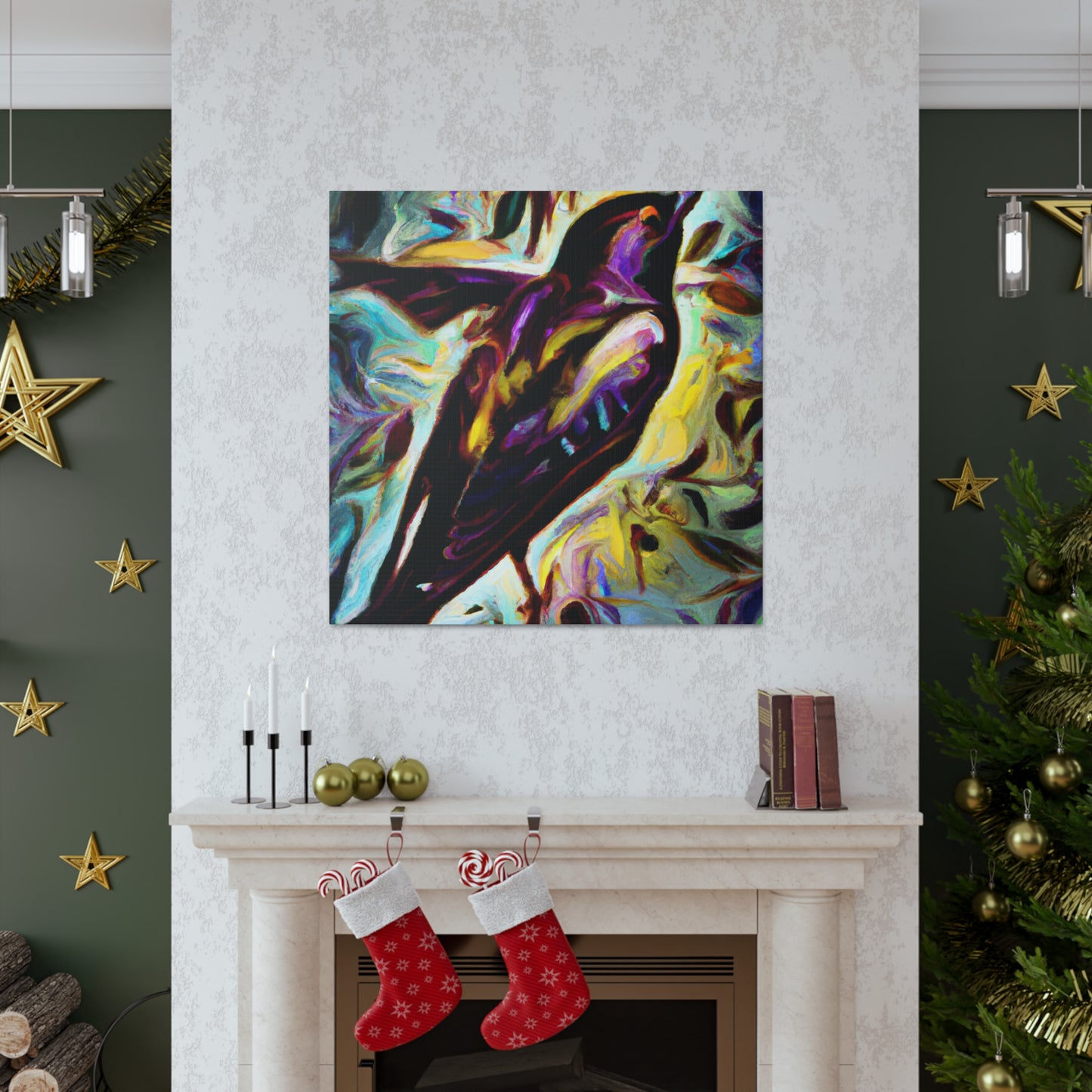 "Starling Symphony in Deco" - Canvas