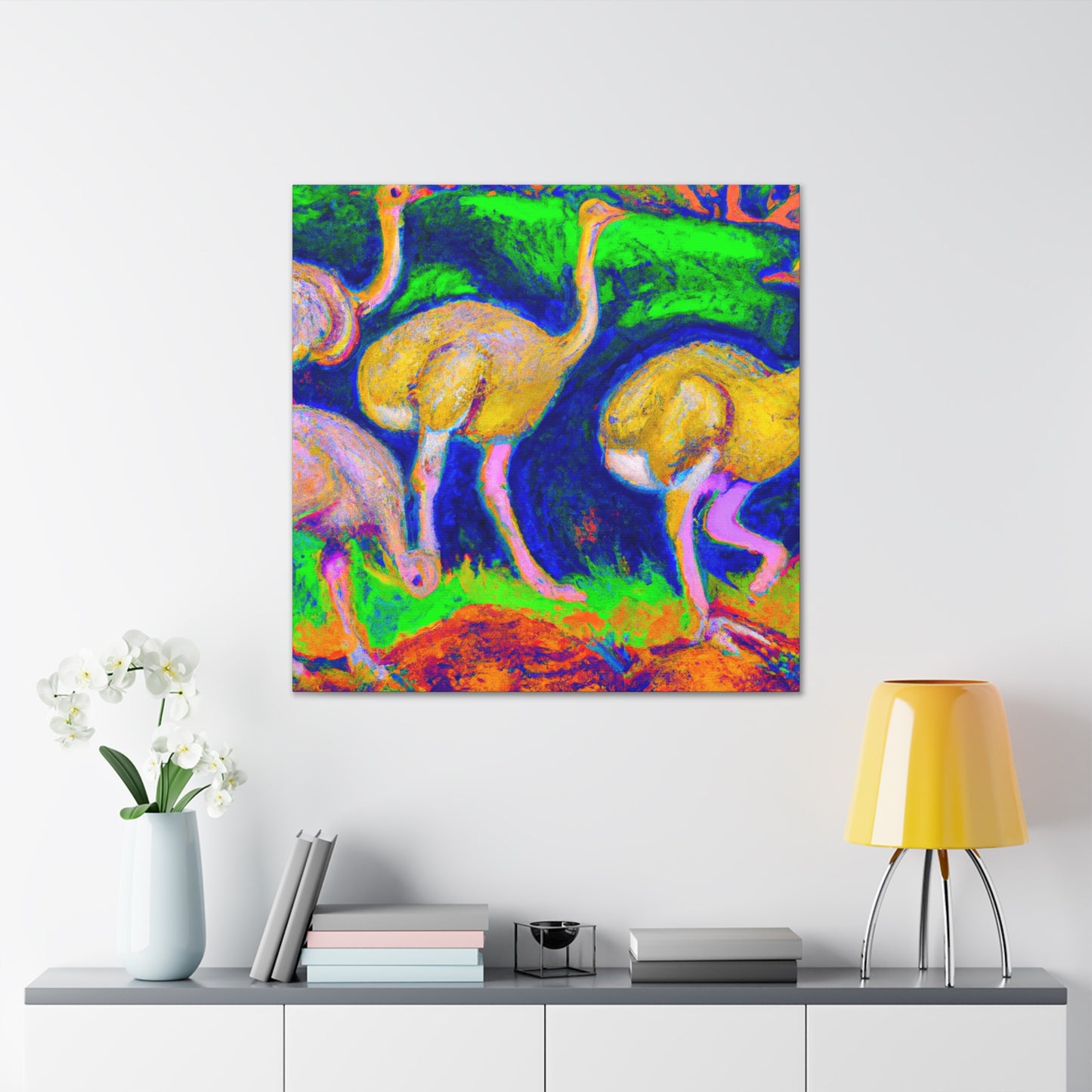 Ostrich Dreamscape Painting - Canvas