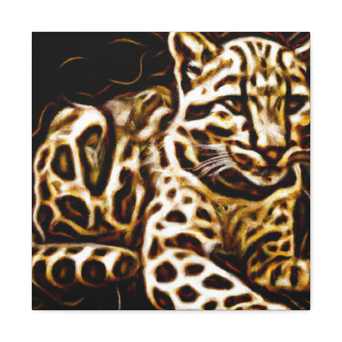 The Clouded Leopard is a species of wild, big cat that is native to the tropical and subtropical forests of Southeast Asia. It is known for its distinctive colouring and spotted coat which is why it is often referred to as the - Canvas