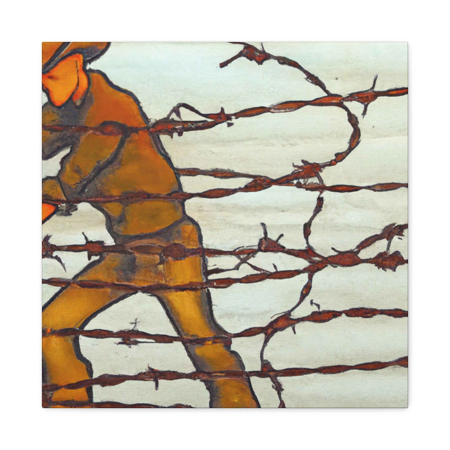 Barbed Wire Freedom Scene - Canvas