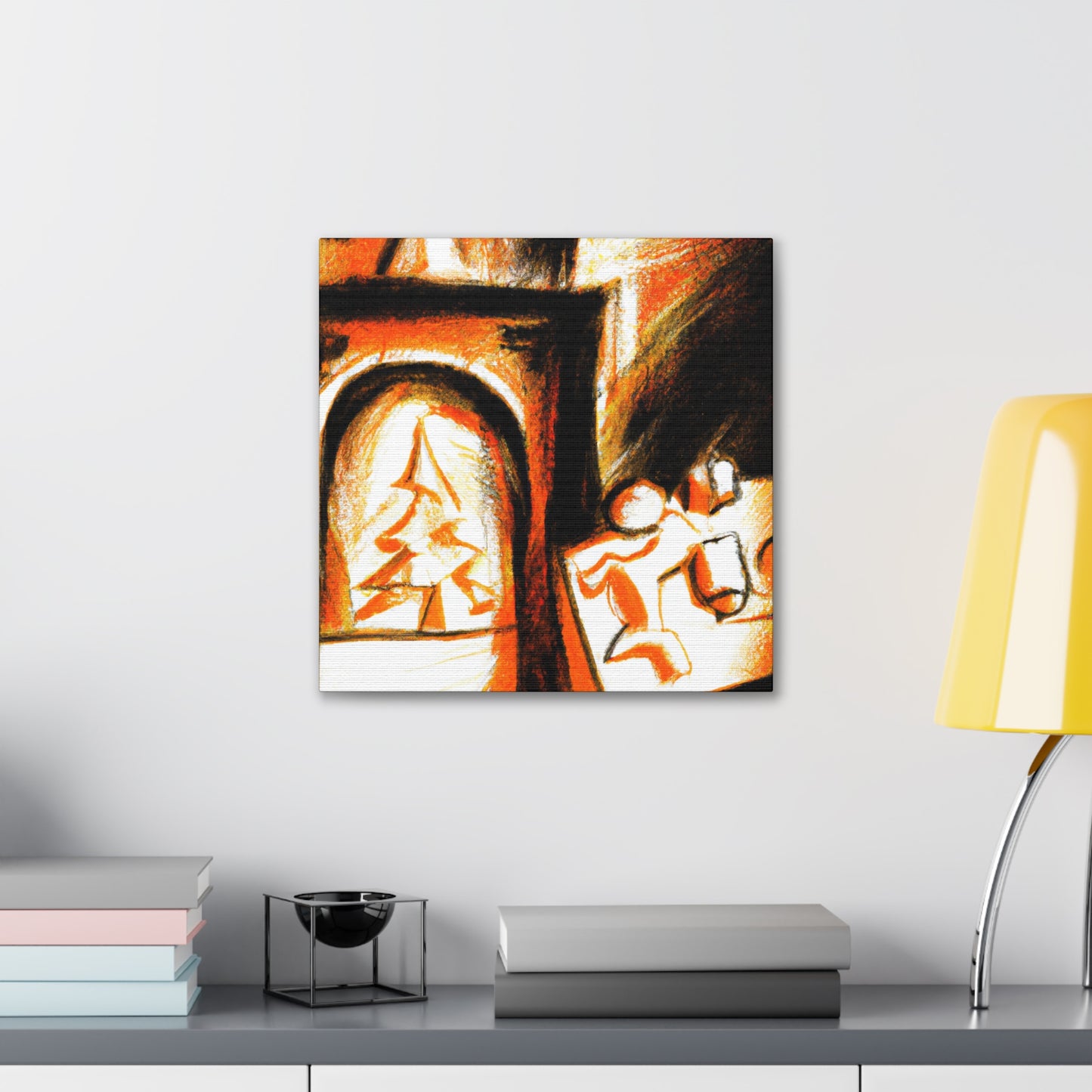 "Fiery Surreal Hearth" - Canvas