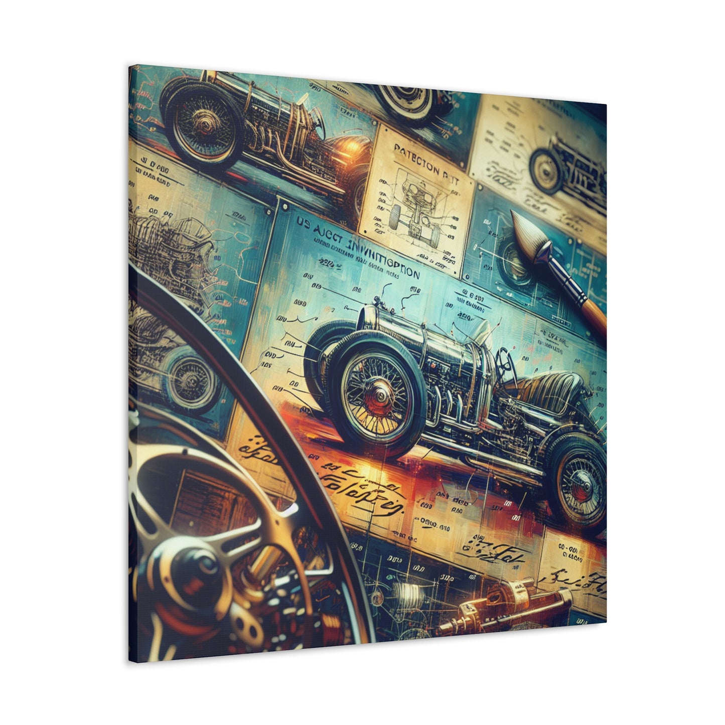 Revolutionary Automotive Patent Art - Canvas