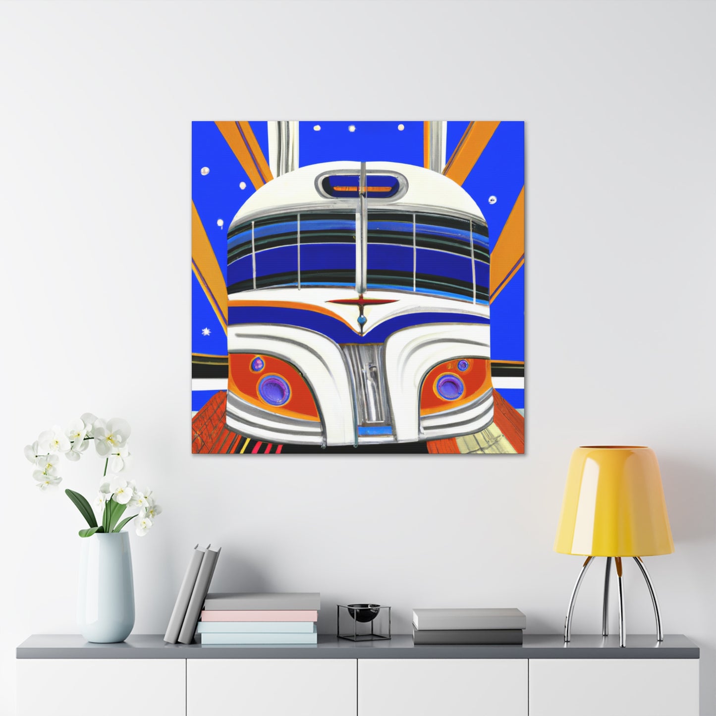 "Bus Goes Art Deco" - Canvas