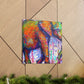 Elephant Embrace Abstraction - Canvas