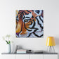 The Bengal tiger has become an iconic symbol of style and elegance in the Art Deco era of the 1920s. Its beautiful orange and black stripes, strong features, and fierce demeanor would all work to create a powerful and stylish motif. This could - Canvas