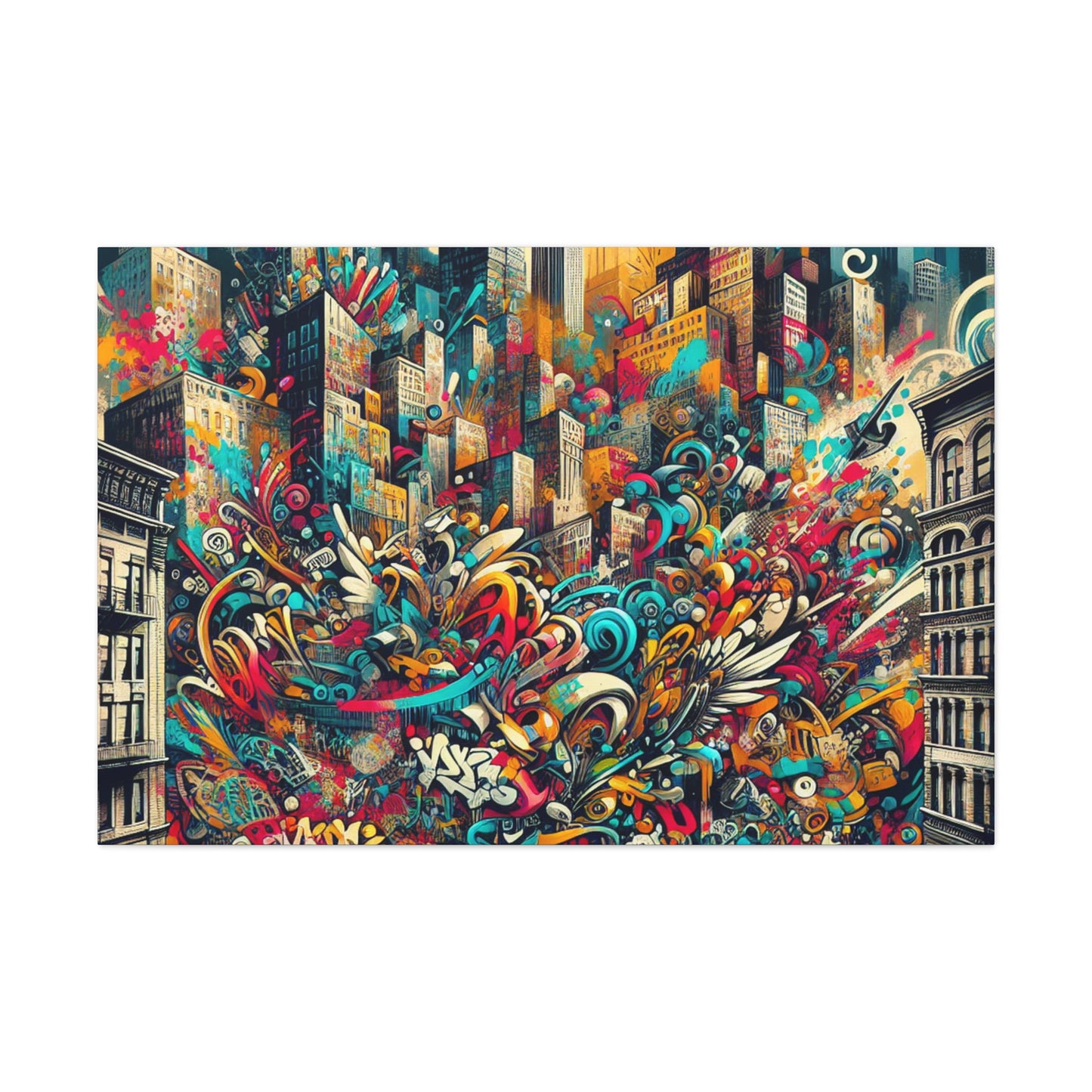 "Concrete Symphony: Revolt Unleashed" - Canvas