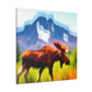 Moose in Impressionism - Canvas