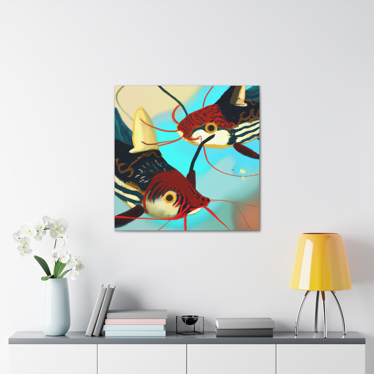 Catfish in Art Deco - Canvas