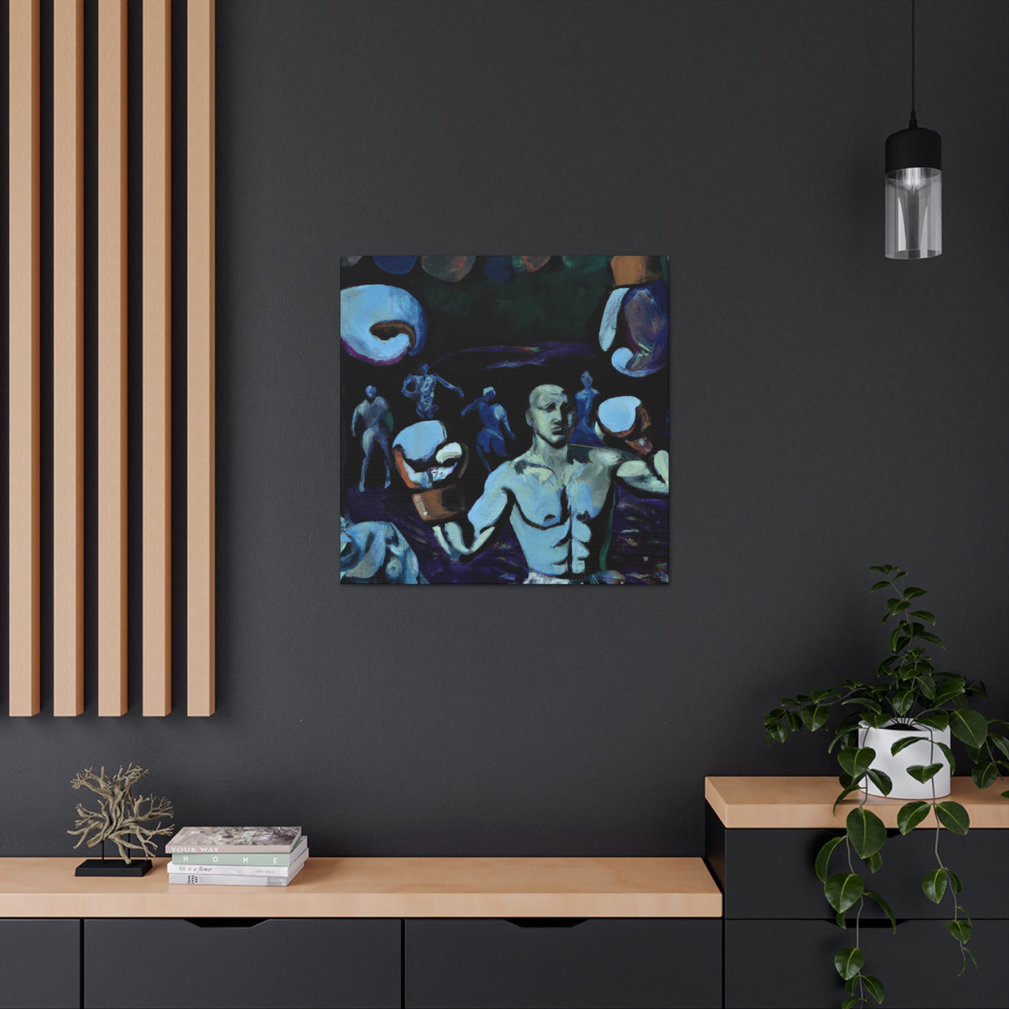 Boxers in Starlight. - Canvas