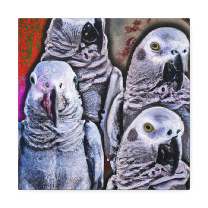 African Greys Sunset - Canvas