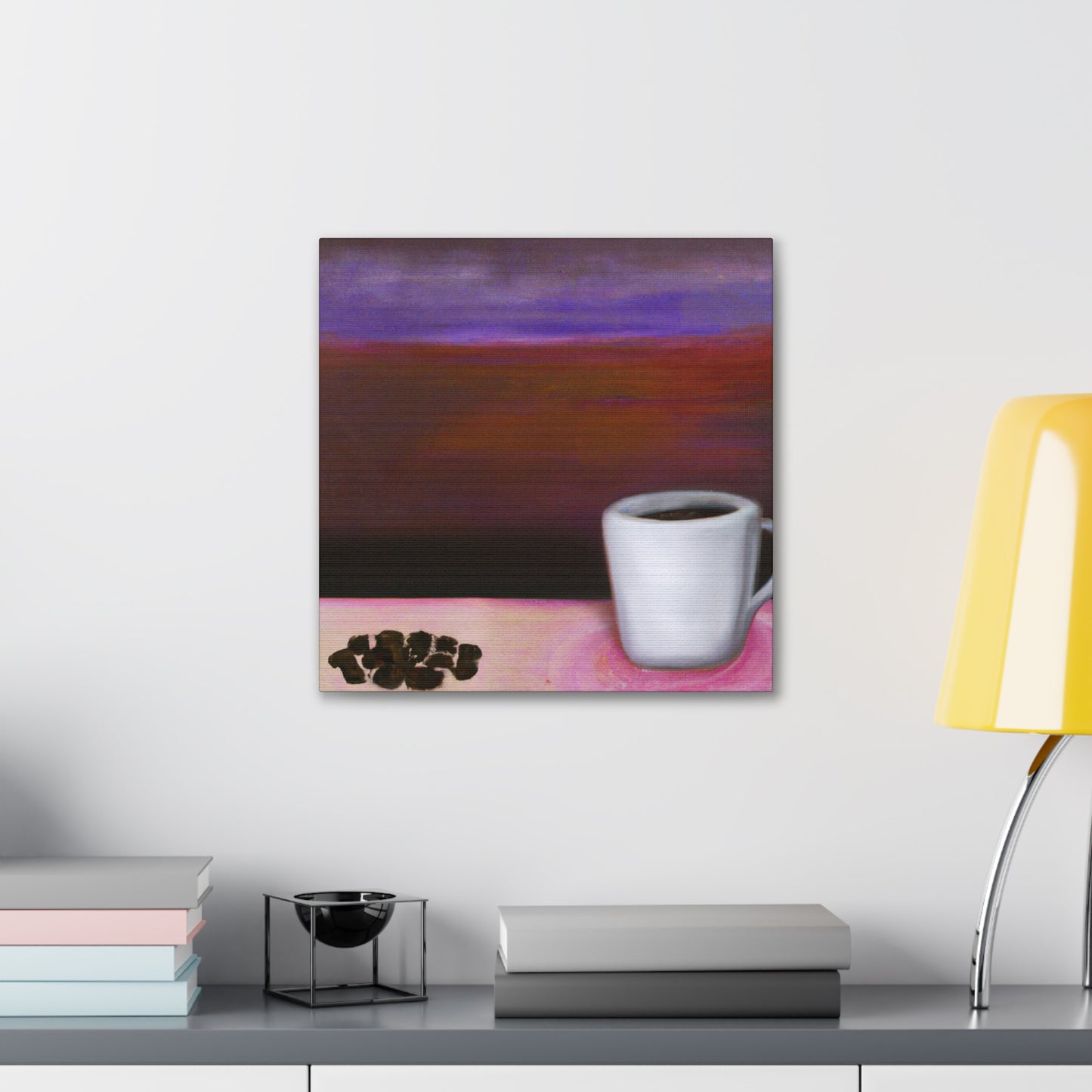 Coffee in Moonlight Scene - Canvas