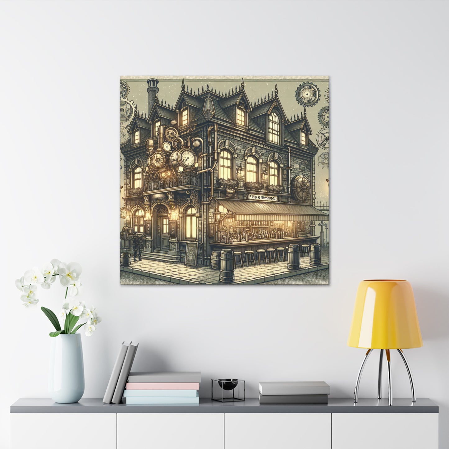 Steamy Alehouse Revelry - Canvas