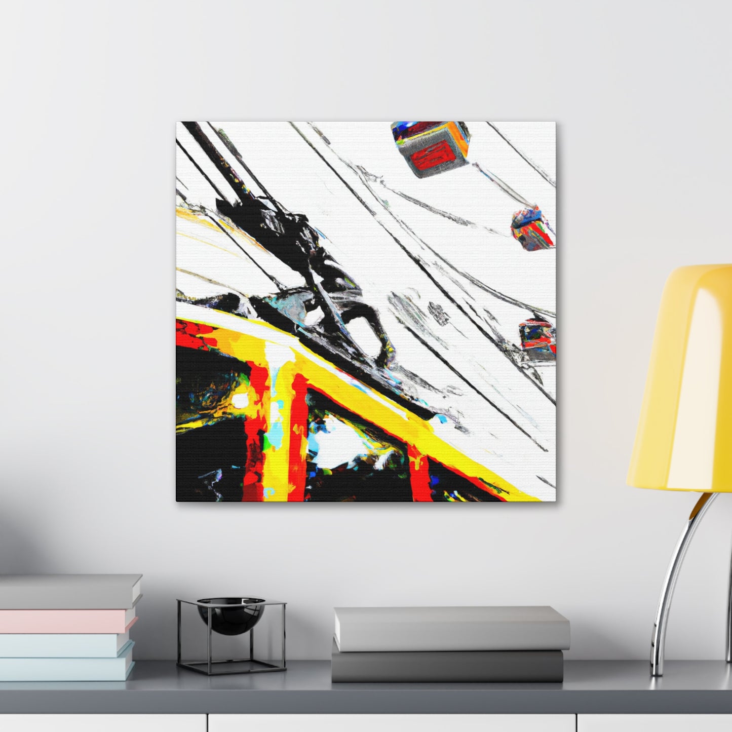 City Cable Car Scene - Canvas