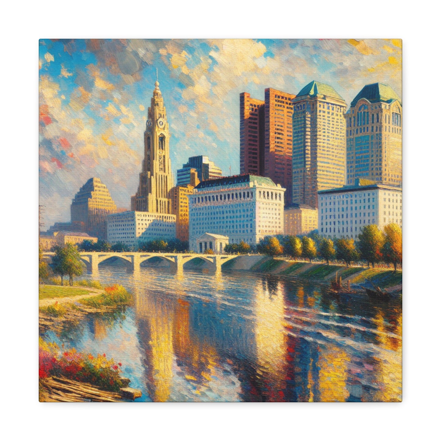 "Sunlit Columbus Canvassed Elegance" - Canvas