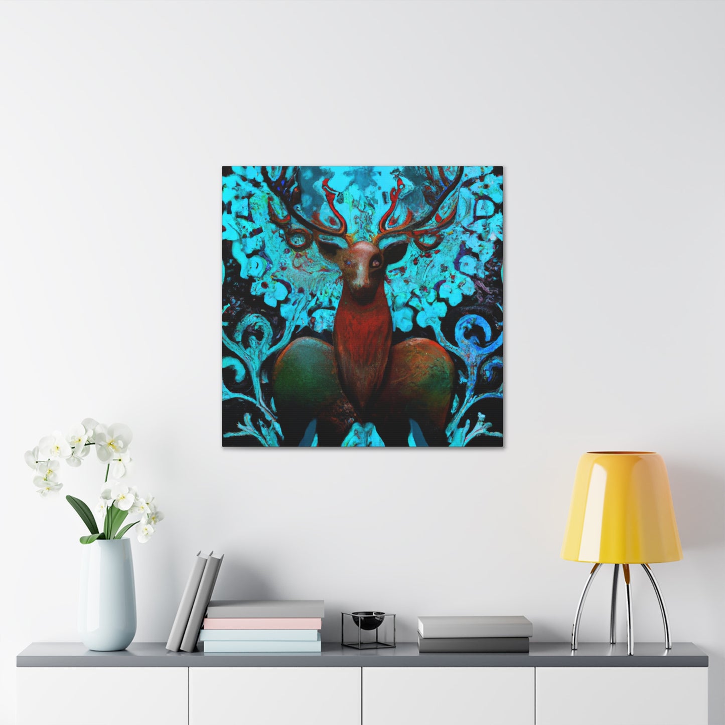 "Reindeer Reflection Realm" - Canvas