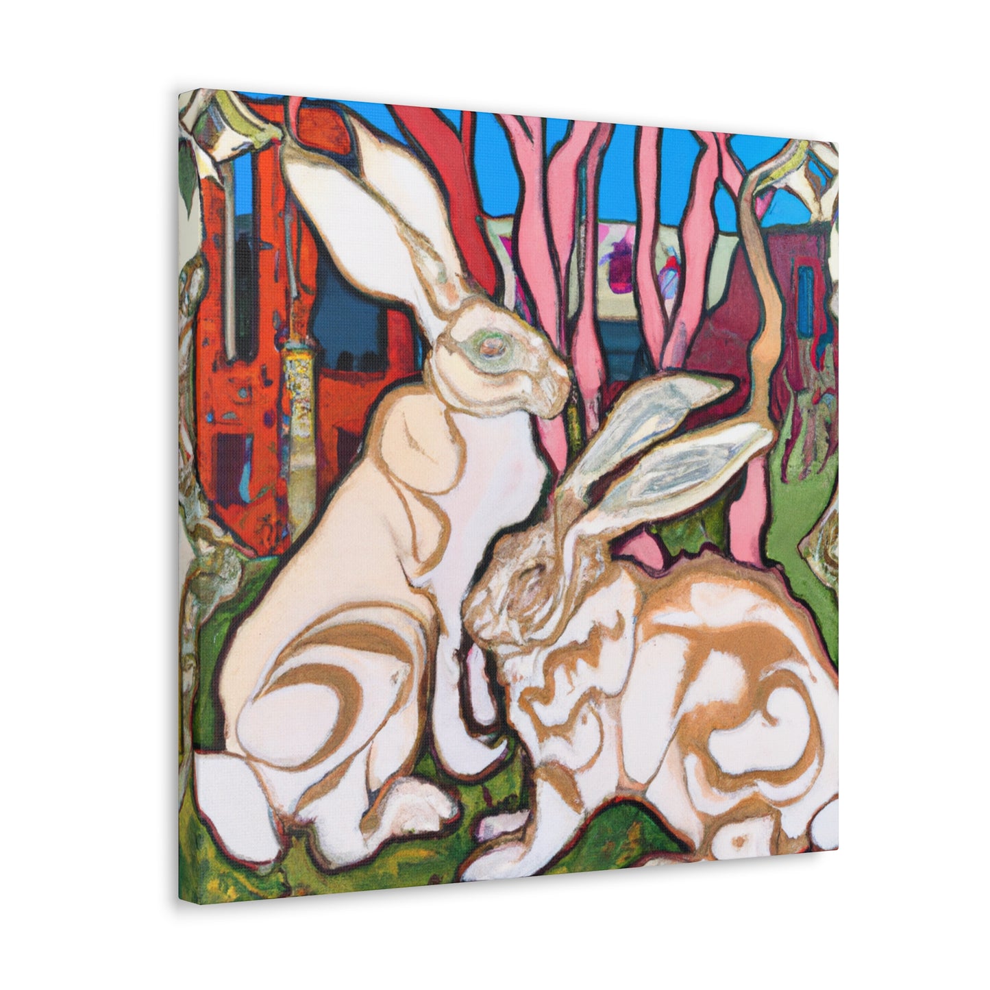 Rabbit in Art Nouveau - Canvas